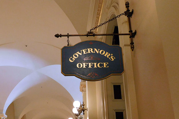 Custom Hanging Sign- Governor's Office