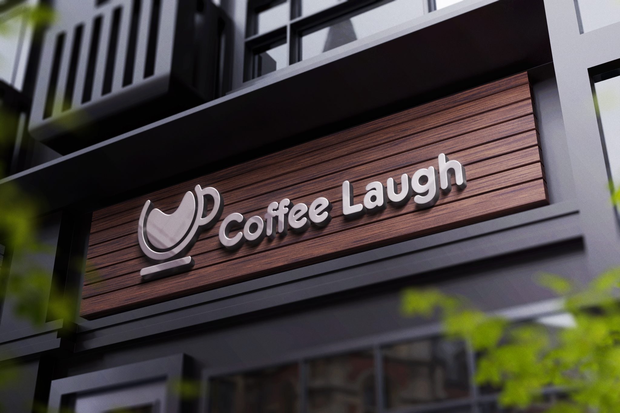 Business Storefront Sign - Coffee Laugh