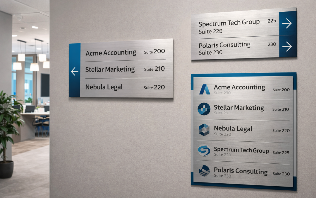 Hixson, TN – Custom Interior Wayfinding Signs for Multi-Tenant Offices