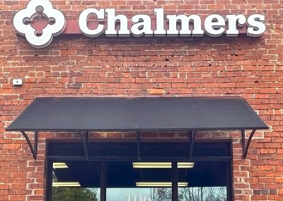 Chalmers Exterior Store Sign for Brick Walls by Visual Impression Sign Solutions in Chattanooga TN